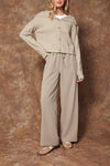 Merry Drawstring Pant in Taupe