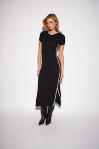 Warren Embroidered Trim Open Knit Dress