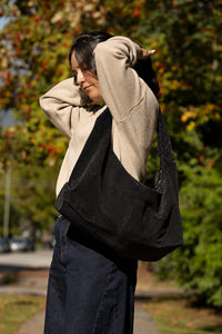 Kate Weave Suede Slouchy Bag | Two Colours