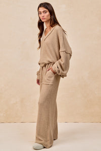 Brandi Baby Rib Knit Pants in Taupe