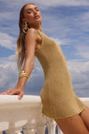 Ariya Mini Dress in Gold