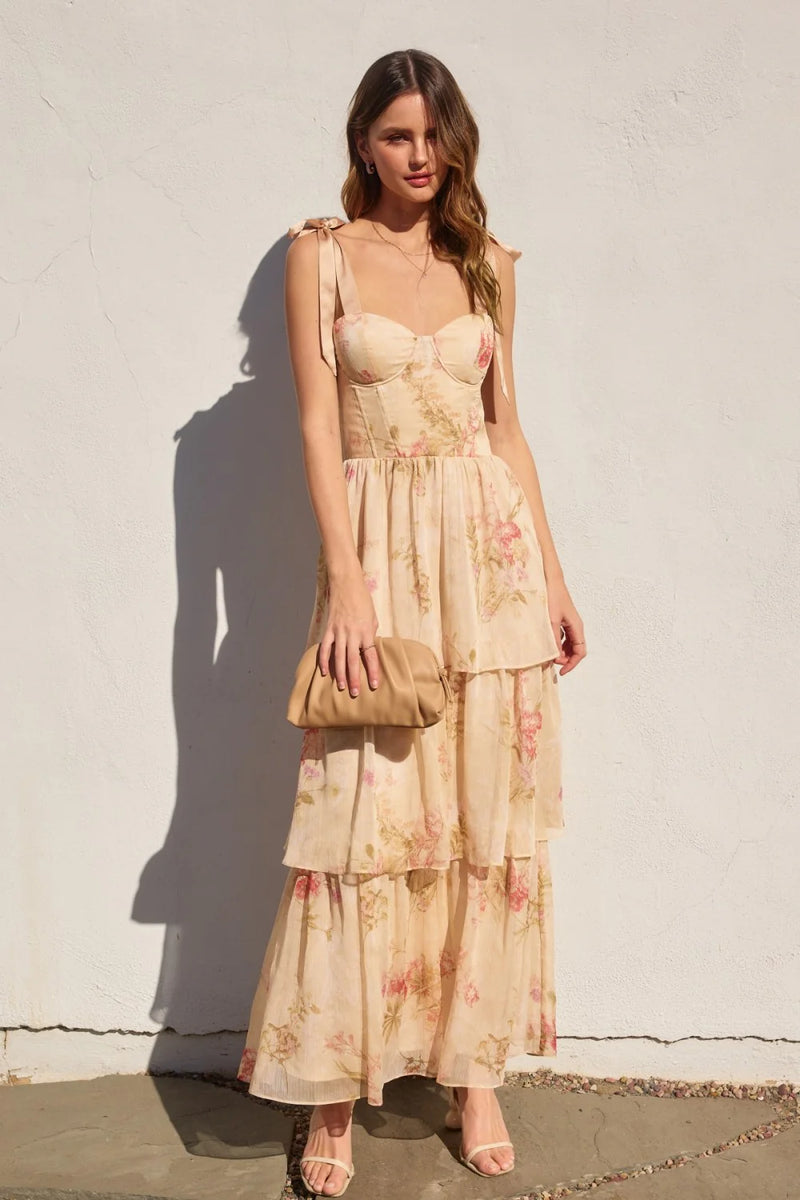 Have My Heart Corset Layered Maxi