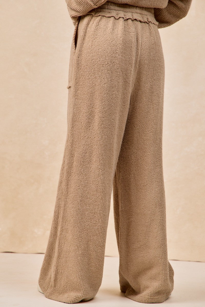 Brandi Baby Rib Knit Pants in Taupe