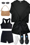 Everyday Waffle Short Set in Black