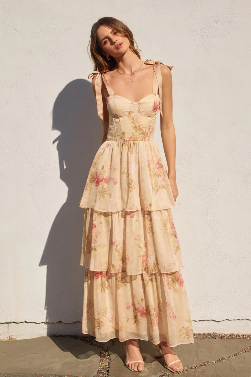 Have My Heart Corset Layered Maxi