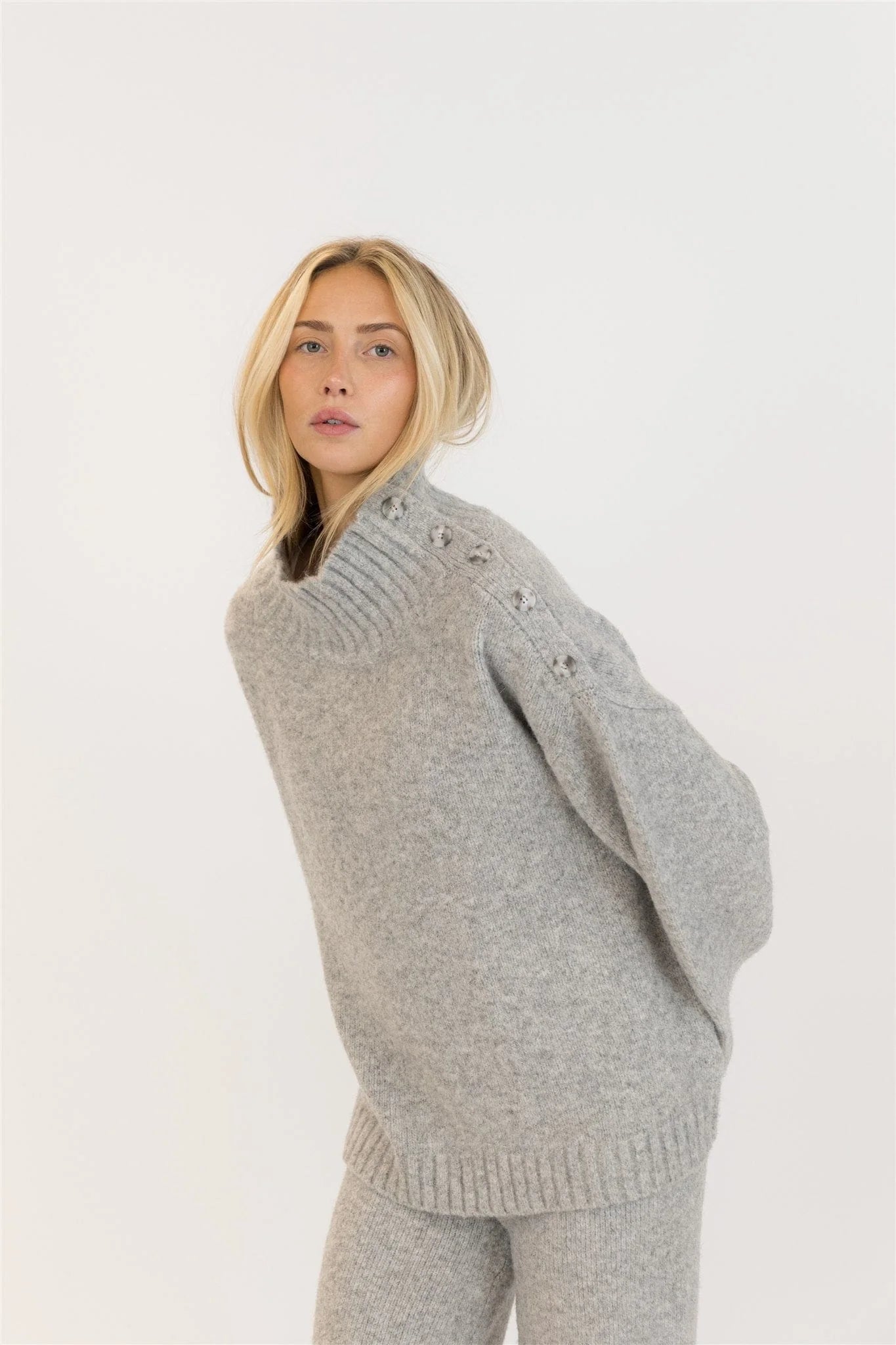 Gant Luxe Mockneck in Heather Grey