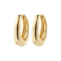 ASHER Recycled Oval Hoop Earrings Gold Plated