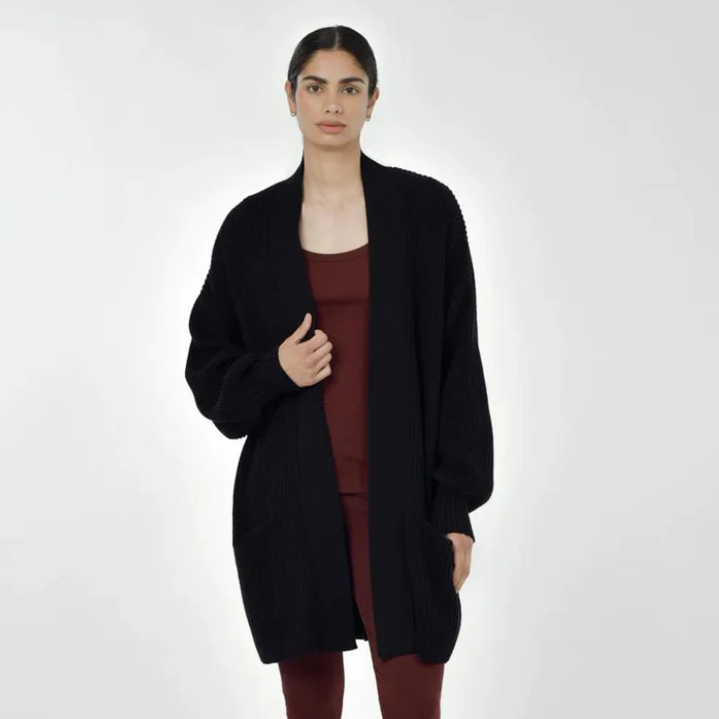 Row Shell Cardi in Black