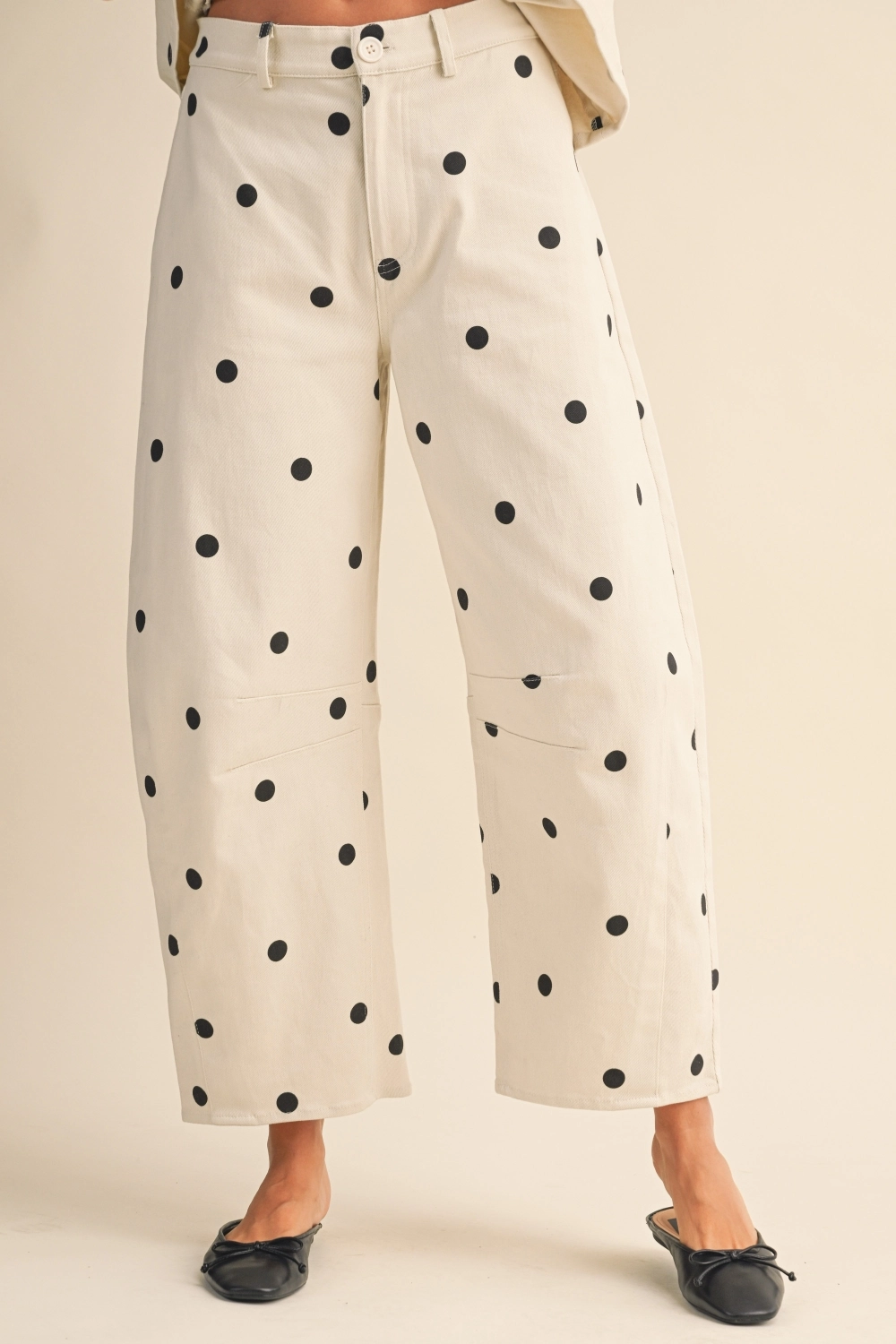 The Polkadot Barrel Pant | Ivory