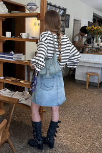 Suzy Denim Midi Skirt in Sun Stoned Blue