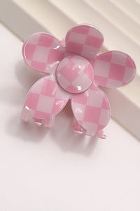 Jumbo Checker Flower Hair Clip