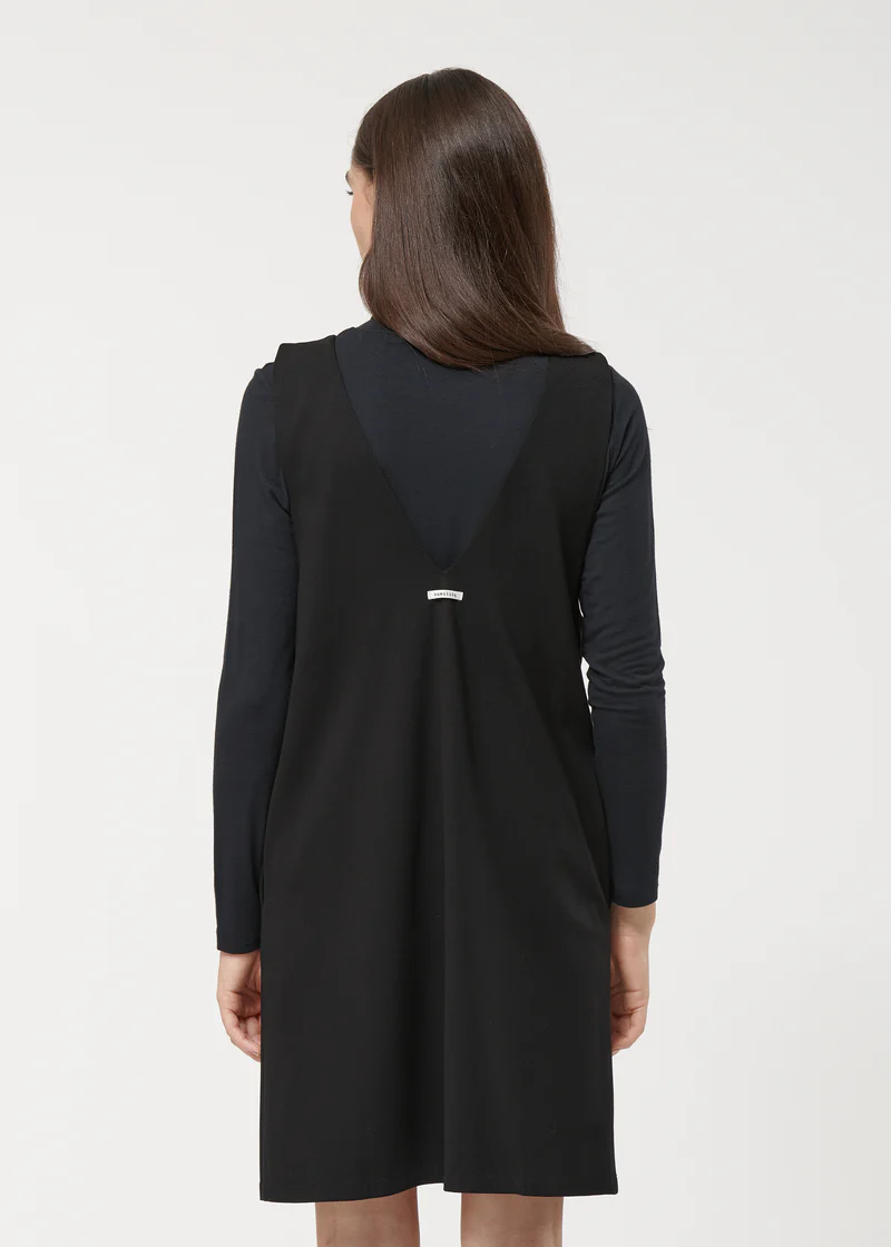 Black Sleeveless Pinafore Dress