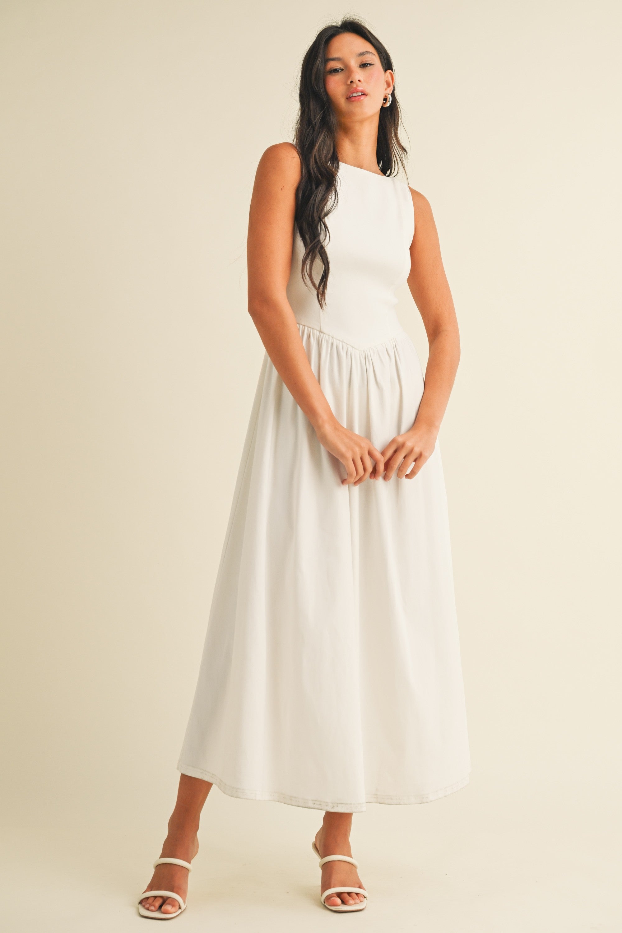 The Whisper White Midi Dress
