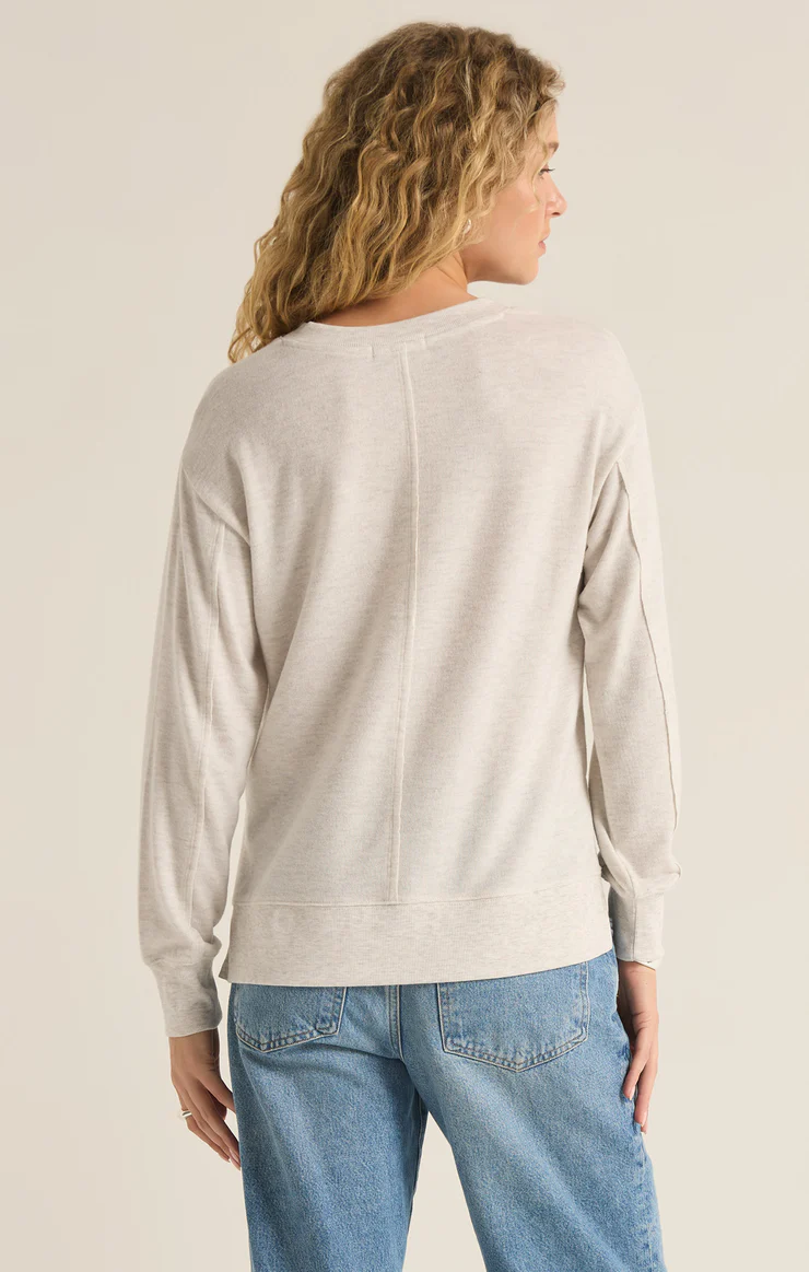 Wilder Cloud V-Neck Sweater in Light Oatmeal