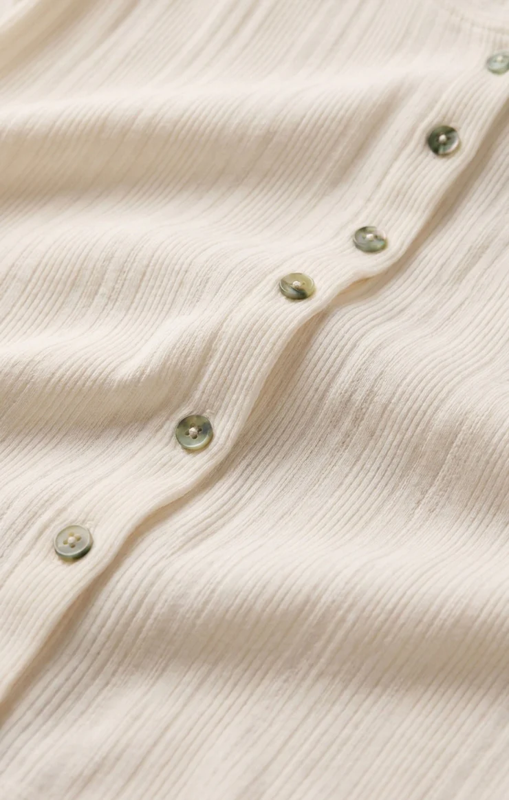 Lainey Pointelle Button Front Tank in Cloud