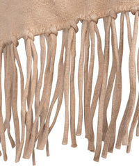 Fringe Poncho in Beige