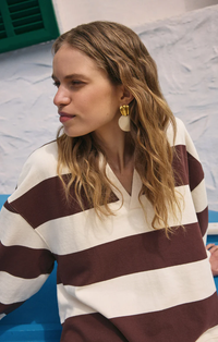 Rugby Henley Fleece Pullover in Sandalwood