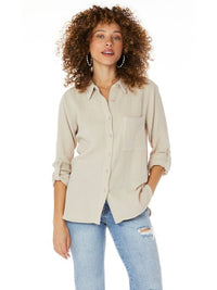 Long Sleeve Button Down Shirt In Sandy