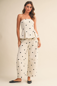 The Polkadot Barrel Pant | Ivory