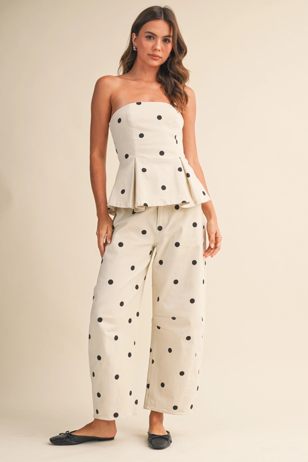 The Polkadot Barrel Pant | Ivory