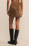Ciera Vegan Suede Mini Skirt in Camel