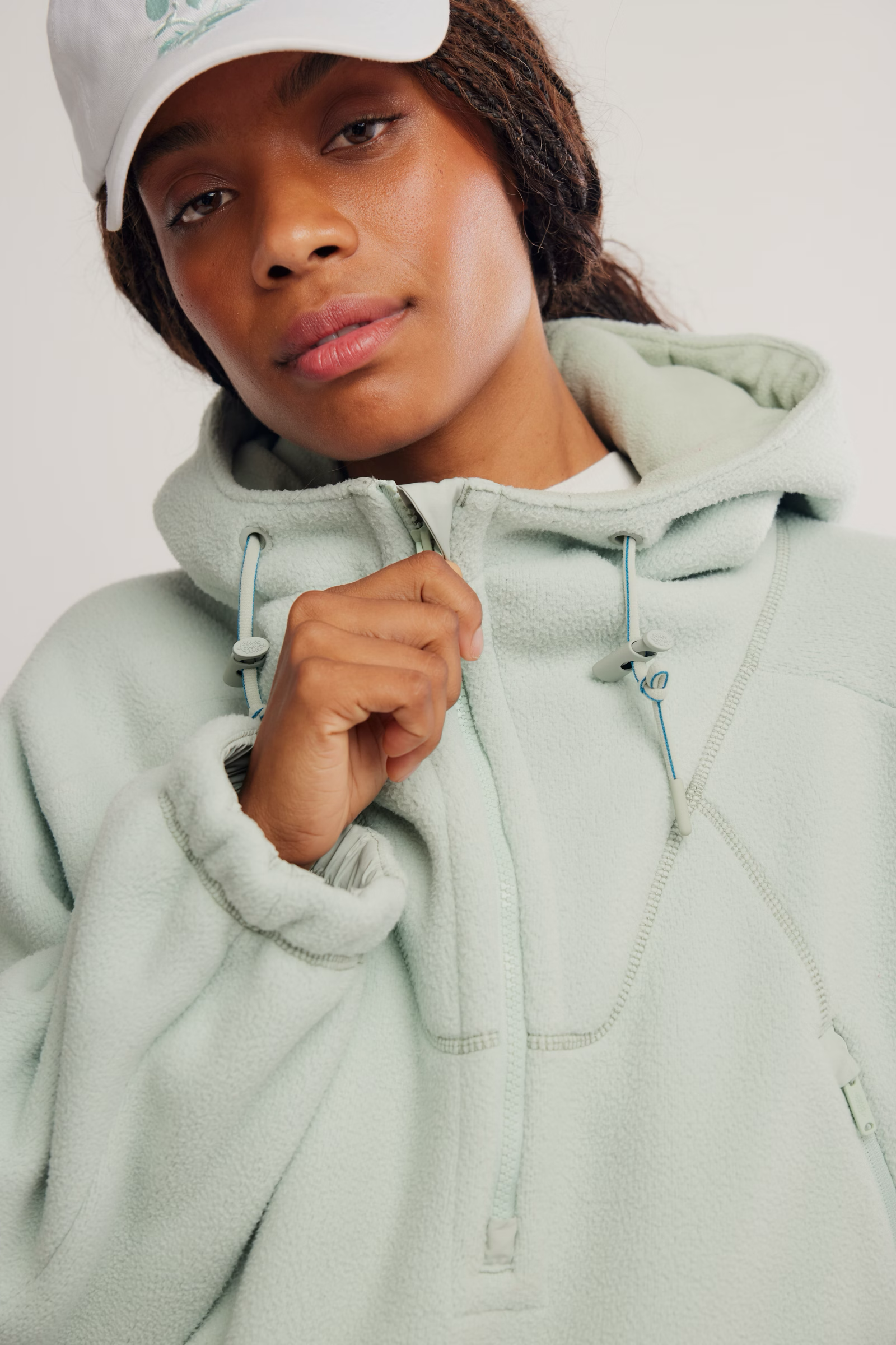 Wild and Free Fleece Pullover in Green Tea