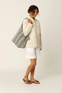 Knitted Bag in Milk Creme/Black