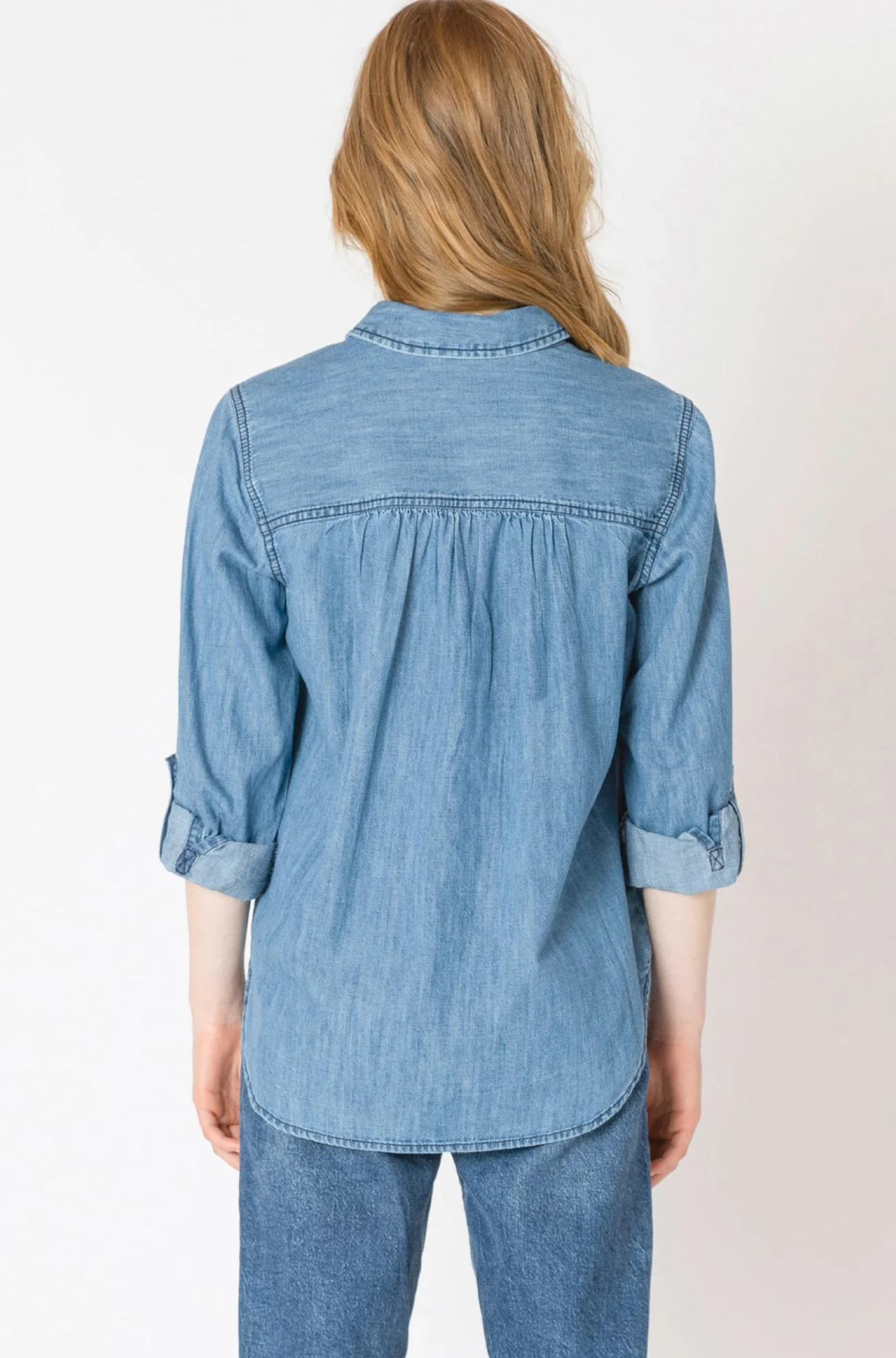 Washed Pocket denim Shirt | Washed Indigo