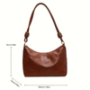 Knotted Vegan Leather Shoulder Bag in Cognac