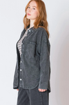 Knit Denim Shacket | Washed Black