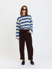 Villa Drawstring Barrel Pant in Chocolate