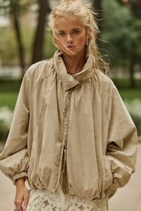 Chelsea Funnel Neck Jacket in Oatmeal