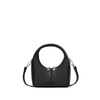 Circle Crossbody Bag in Black Pebbled