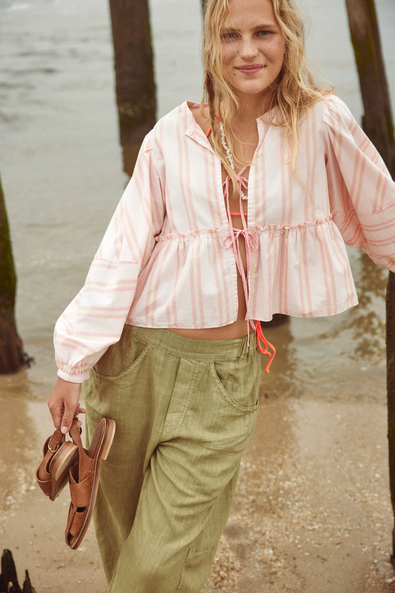 Brunch Babe Blouse in Pink + Yellow Combo