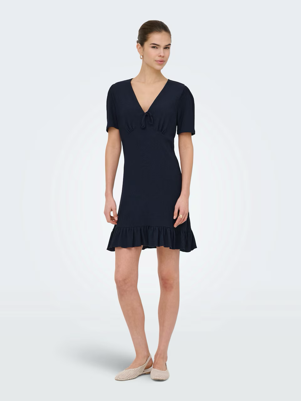 Onlmolly Short Sleeve V-Neck Dress | Navy Blue