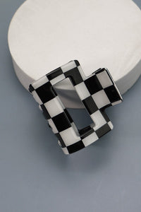 Checker Hair Claw Clips