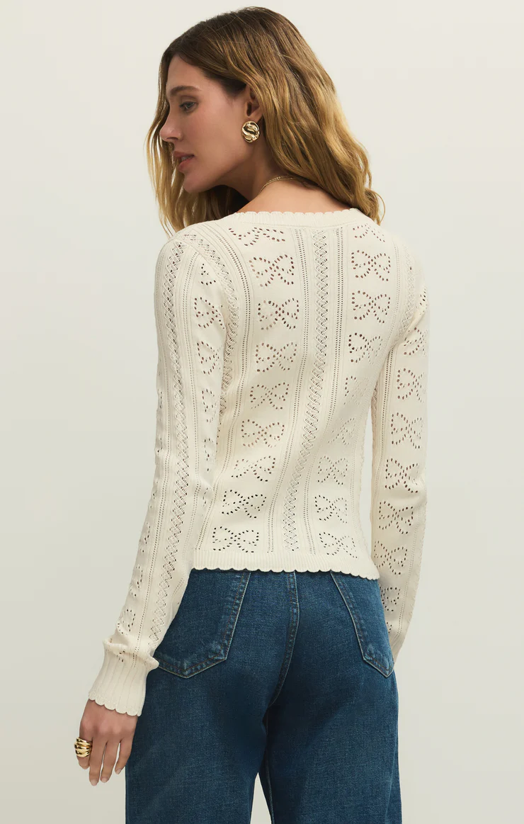 Gema Pointelle Cardigan | Cloud