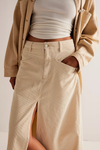 Come As You Are Cord Maxi Skirt in Beechwood
