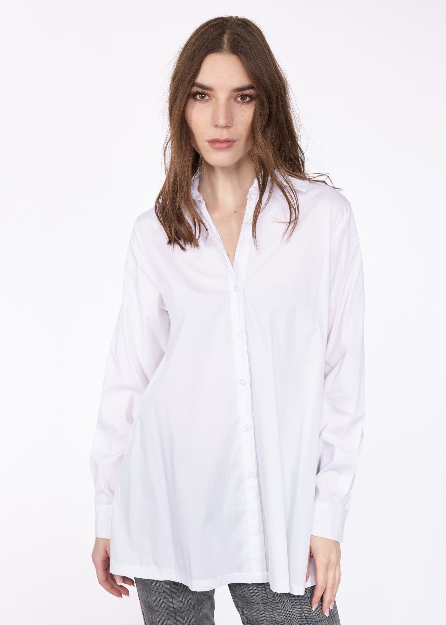 Oversized Cotton Blouse in White