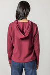 Shawl Collar Hoodie in Plum