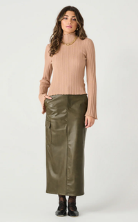 Mock Neck Layering Top in Carmel Beige