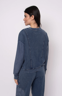 Kacey Denim Look French Terry Pullover