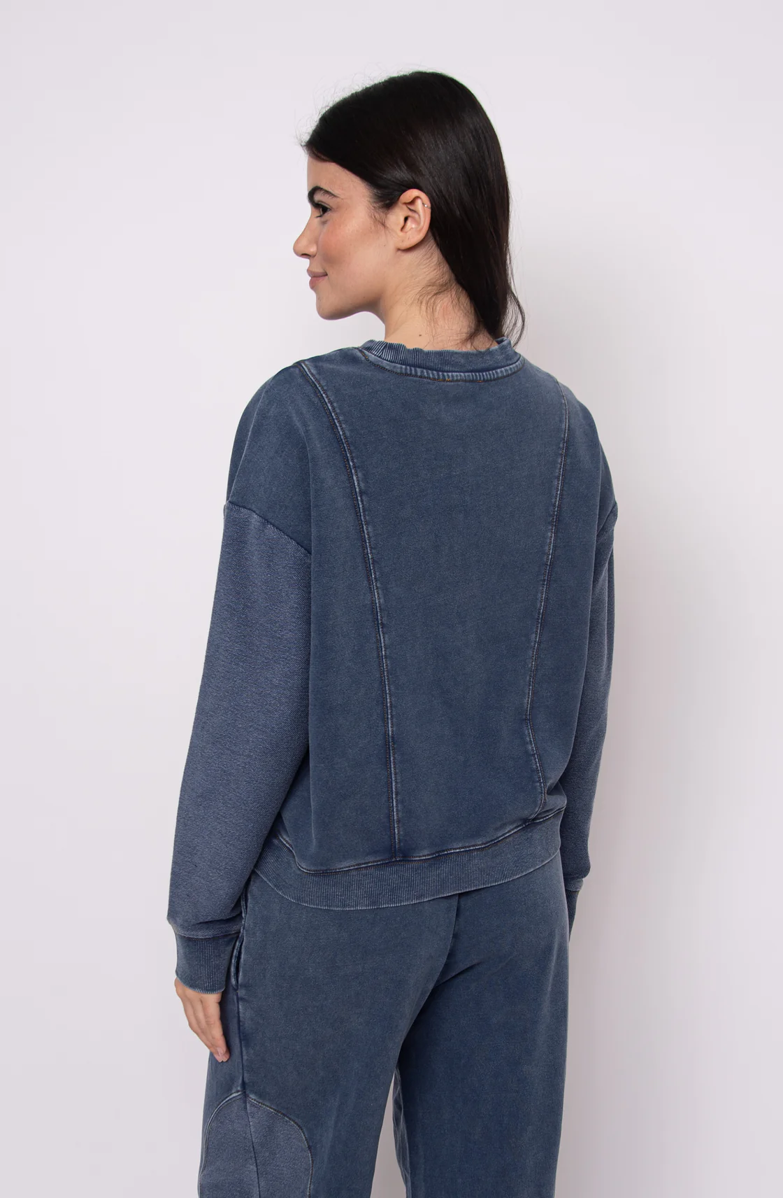 Kacey Denim Look French Terry Pullover