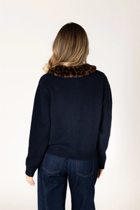 Aurora Cardigan with detachable faux fur collar