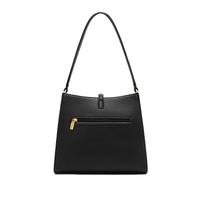 Lock Shoulder Bag Black Pebble