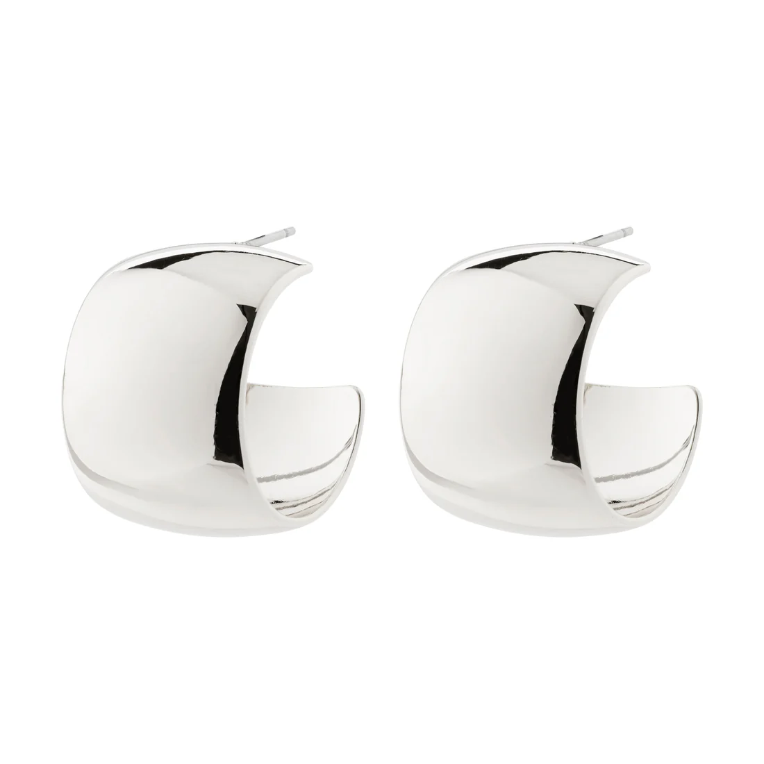 Talulla Recycled Chunky Glossy Earrings Silver Plated