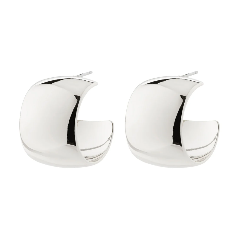 Talulla Recycled Chunky Glossy Earrings Silver Plated