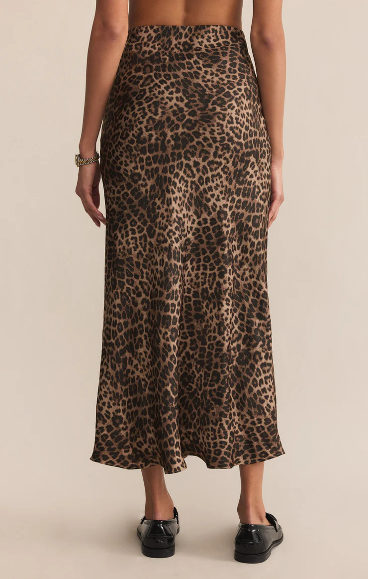 Leopard Europa Luxe Sheen Midi Skirt