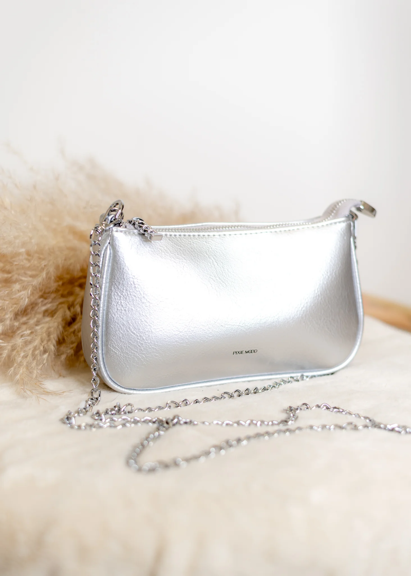 Francine Chain Crossbody in Silver