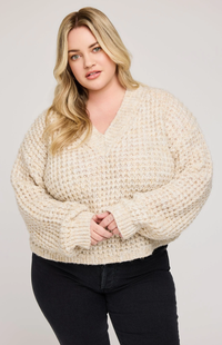 Willow V-Neck Sweater | Heather Oat